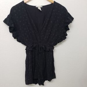H&M Black Batwing Short Romper Size 2